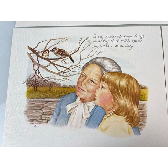 Vintage Set of 4 Linda Sommers Embossed Art Prints 10x8 Quotes, Inspirational - Picture 6 of 15